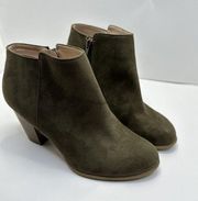 Old Navy Women's FauxSuede Basic Heeled Almond-Toe Zipper Ankle Booties Shoes 8