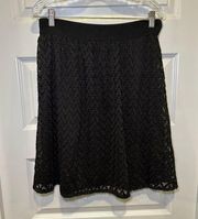 Joe B. Black Lace Pull On Aline Skirt size L