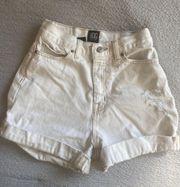 White High-Waisted Shorts