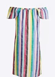 - J.Crew Candy Stripe Off Shoulder Dress Size 4