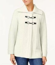 JM Collection Toggle Sweater Cardigan Women's Large off white jacket button