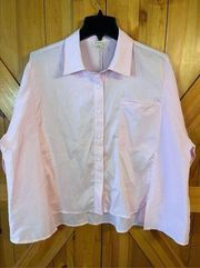 JODIFL Women's Small Pink White Striped Button Up Shirt nwt (3046)
