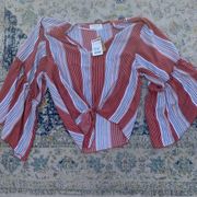 Lavender Fields Stripped Blouse Size M