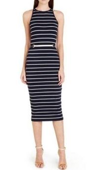 TED BAKER London Linn Striped Jersey Bodycon Midi Tank Dress size 1 / Small