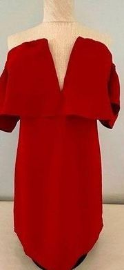 NEW Red Off-Shoulder Minidress by Essue size Medium