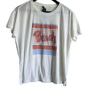 Paige Women Cotton Modal Tee Graphic Venice Beach S Ivory Streetwear Y2K NWT