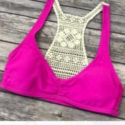 Aerie  racerback crochet scoop bikini top