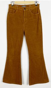 Rachel High Rise Corduroy Flare Jeans in Marigold