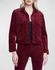 NWT L’AGENCE Celine Slim Femme Velvet Jacket Merlot, Sz Small, Boho, Holiday