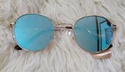 Frye & Co. Round Blue Mirror Lense Aviator SR0921 Sunglasses New