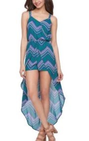 Candie’s Green & Blue Romper Dress