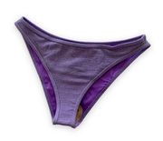 Ramy Brook Women’s Isla Violet Purple Metallic Sparkle Knit Bikini Bottoms Sz M