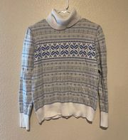 L.L. Bean Fair Isle Turtleneck Cashmere Blend Sweater