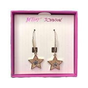 Betsey Johnson  Rhinestones Star Drop Dangle Earrings Gold