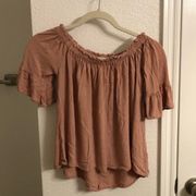 Cropped Off the Shoulder Mauve Women’s Size Small Top