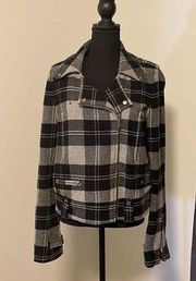 PINK Plaid Moto Jacket / Size L / EUC