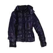 Marc New York Feather Down Quilted Removable Hood Zipper Front Jacket Coat Blue