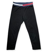 Tommy Hilfiger  Sport Black Flag Band Elastic Waist Cropped Leggings