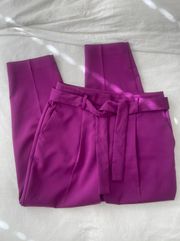 Purple Tie-Waist Pants