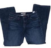 TOMMY HILFIGER low rise flare embroidered pocket blue jeans 12
