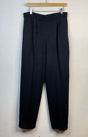 St John Basics Black Santana Knit High Waist Straight Leg Pants 8