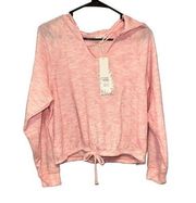 PINK ROSE WAFFLE KNIT NWT PINK V NECK PULLOVER WOMENS SIZE S B8