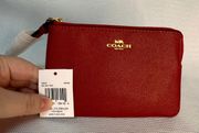 Red Crossgrain Leather Wristlet/Clutch/Pouch NWT | Designer Accessory