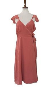 Hutch Modcloth Womens Sleeveless Wrap Dress Pink XL