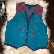 Carole Little western pearl snap embroidered vest