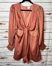 🌱Lelis Collection Copper Cutout Long Sleeve Romper Size L