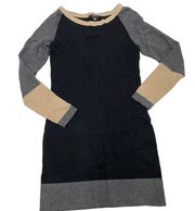 Tart Dress Women X Small Black Grey Tan Colorblock Long Sleeve Knit Soft Sweater