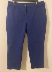 Womens Tommy Bahama Navy Blue 100% Cotton Chino Capri Ankle Pants Size 10