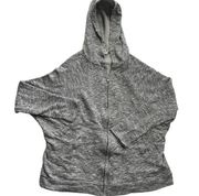 Others Follow Jacket Womens Medium Heather Grey Zip Long Sleeve Hood Cotton Mix