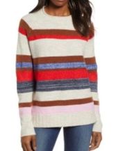 Caslon Cozy Crewneck Striped Sweater Small