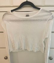 Urban Outfitters White Crop Long-Sleeve Top