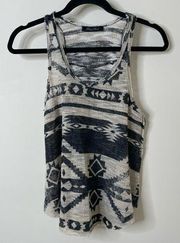 Honey Punch Grey/Beige Aztec Tank Small