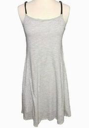 Feel the Piece Striped Keyhole Back Dress White Black Size Small NWOT