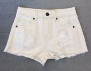 White Denim Shorts