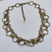 Beautiful Signed ZARA Gold Tone Double Strand Necklace Clubs And Spades Of Poker