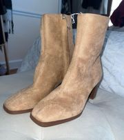 Square Toe Tan Booties