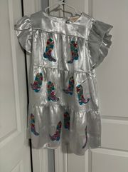 Cowboy boot silver dress 