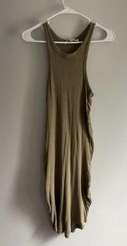 Military Green‎ Ribbed Bodycon Sleeveless Dress