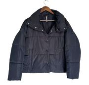 Free People Weekender Puffer Coat Wing Collar Jacket XS Oversized Hipster Boho