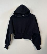 Tna Aritzia Cozy Fleece Perfect Hoodie Sweatshirt Womens Small  Black Cropped