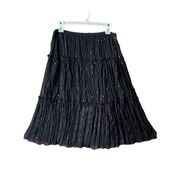 Witchy Gypsy Black sequin sparkle tiered skirt.