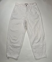 Balloon Leg White Jeans High Rise Size 8 Womens