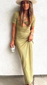 Tied Up Olive Maxi Dress