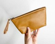 Madewell Brown Leather Zipper Pouch