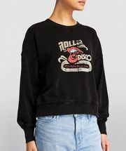 PAIGE Lisbet Roller Disco Sweatshirt in Black size Medium