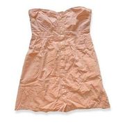 J. Crew Tan Peach Sweetheart Halter Tie Neck Pocket Dress US Small